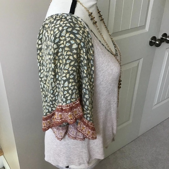 Altar’d State Boho Butterfly Sleeve Front Tie Top With Vintage Necklace - Picture 5 of 12